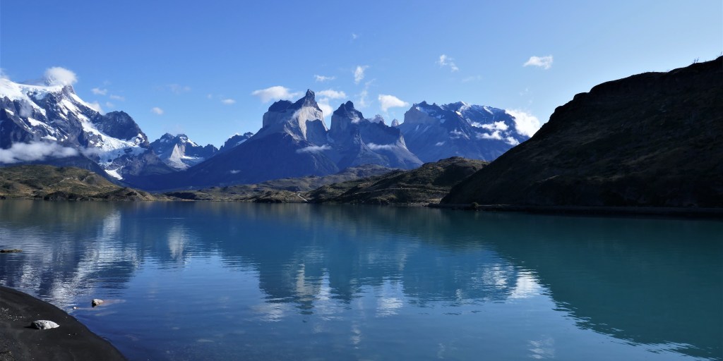 Das Paine-Massiv vom Lago Sarmiento aus gesehen