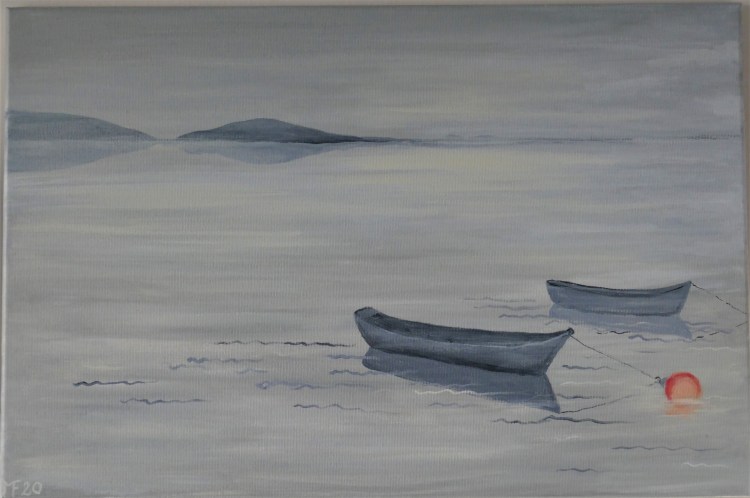 Brouillard sur le lac (60x40cm)