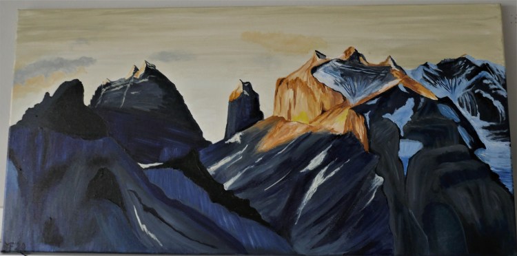 Letzter Sonnenstrahl im Paine Massiv (80x40cm)