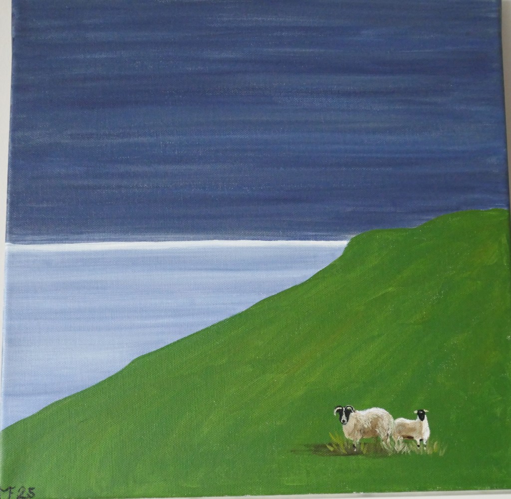 2 Sheeps in the Green (40x40cm)